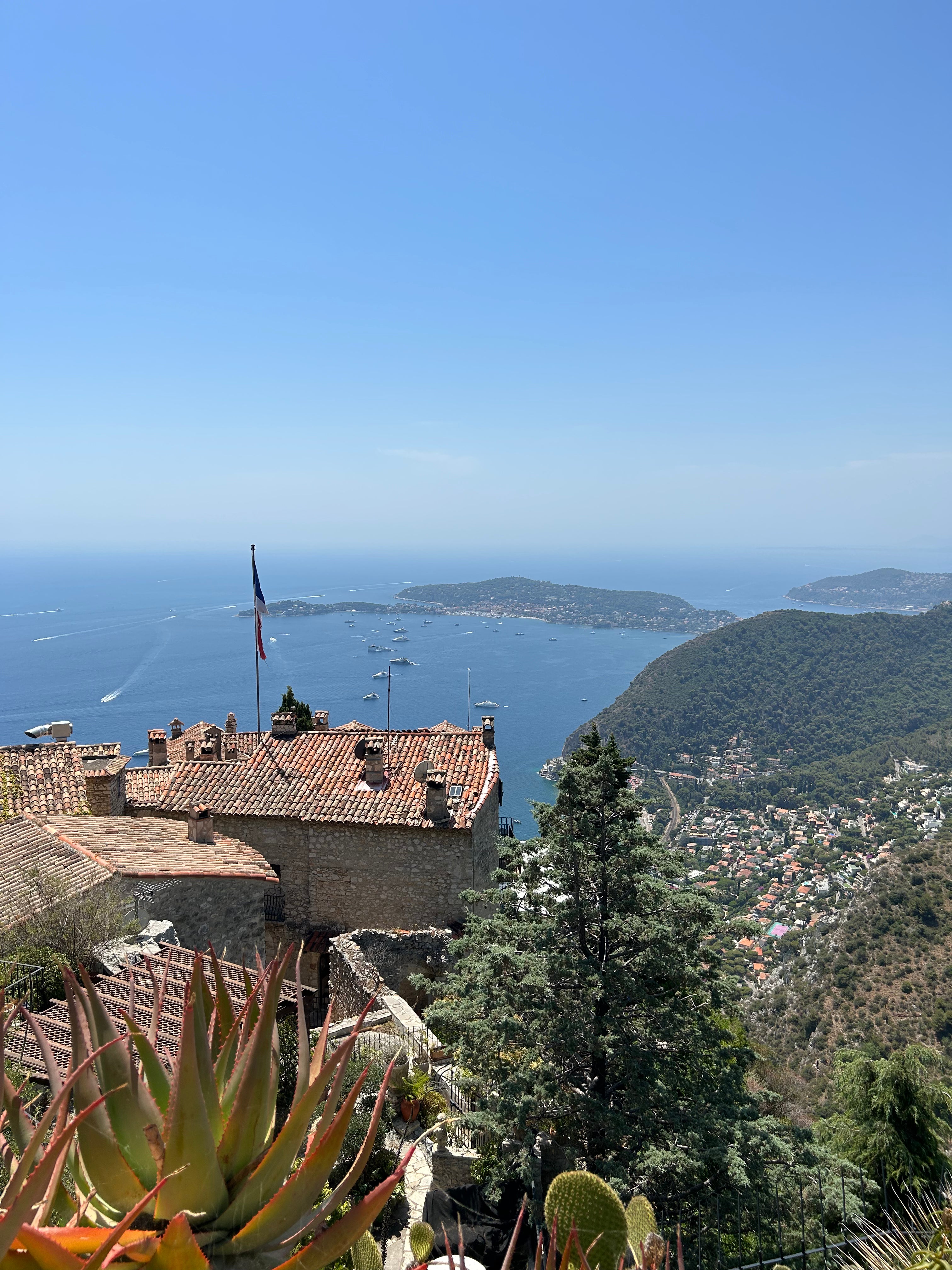 Panoramic view of the French Riviera from a hilltop village near Nice