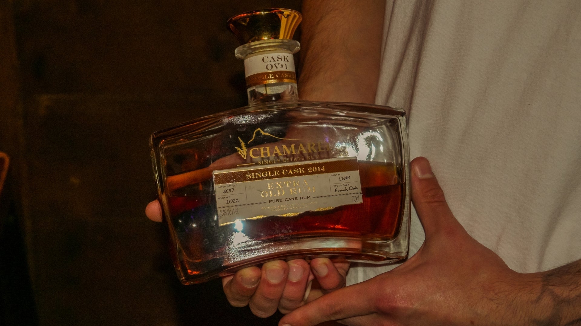 Premium single cask rum tasting in Nice featuring aged rum bottle during a guided spirits experience in Old Town on the French Riviera.